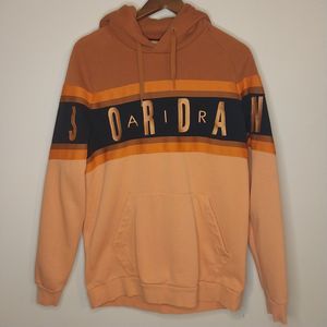 Men's Nike Air Jordan Orange Color Block Gradient Hoodie - Large